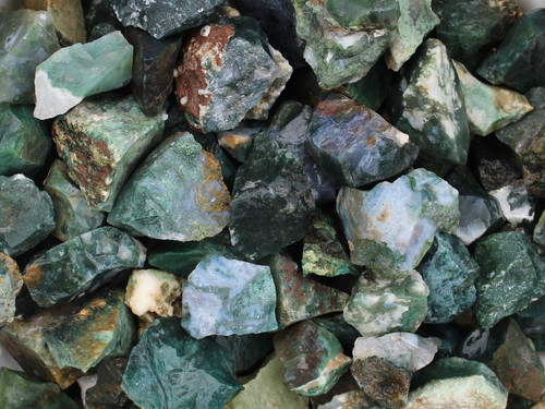 Moss agate rough - -, for